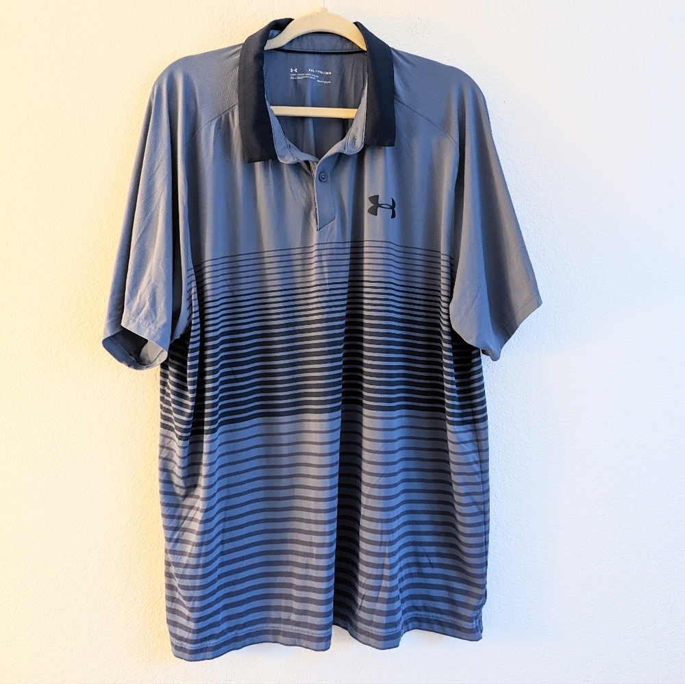 Under Armour Loose Heatgear Polo Shirt Blue XXL